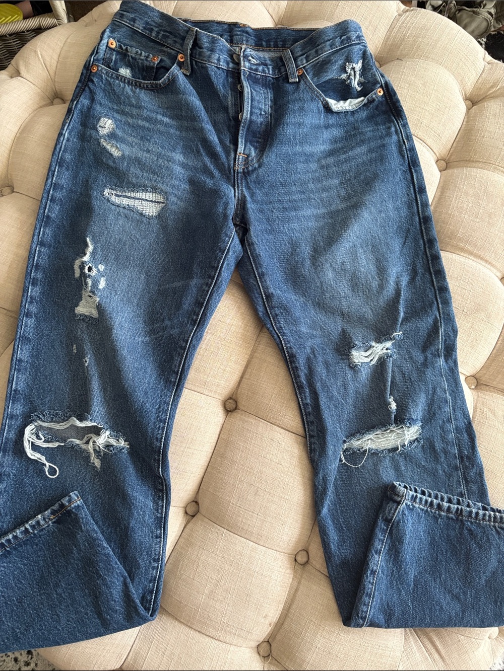 Levi's Women's 501 Denim Jeans in Dark Blue